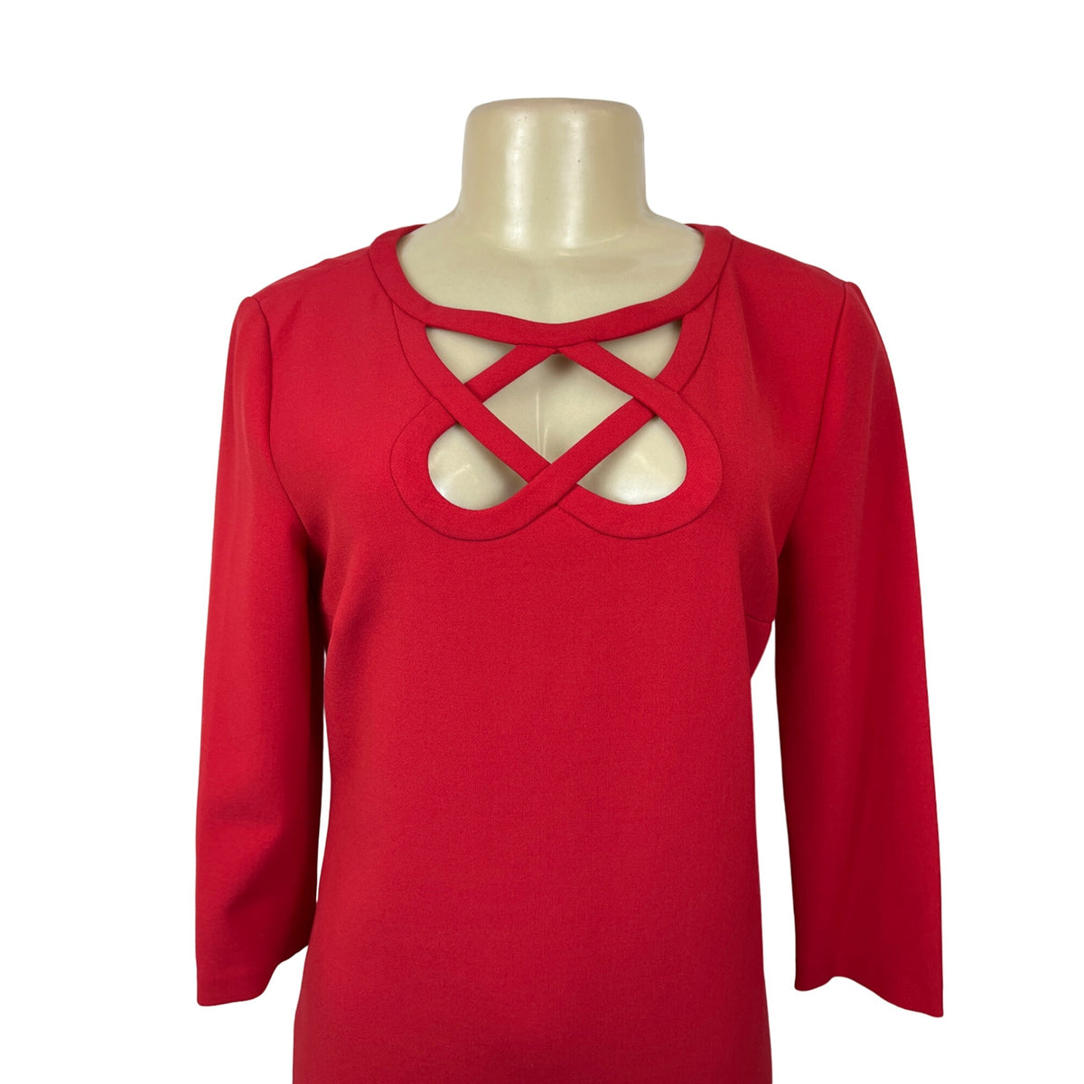 Diane von Furstenberg Women's Red Long Sleeve Shirt Dress Sz 4 - NWT
