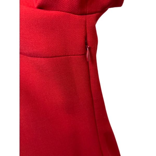 Diane von Furstenberg Women's Red Long Sleeve Shirt Dress Sz 4 - NWT
