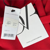 Diane von Furstenberg Women's Red Long Sleeve Shirt Dress Sz 4 - NWT