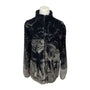 Cruise Wear & Co Womens Black & Grey Wolf Fleece Jacket Size M