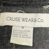 Cruise Wear & Co Womens Black & Grey Wolf Fleece Jacket Size M