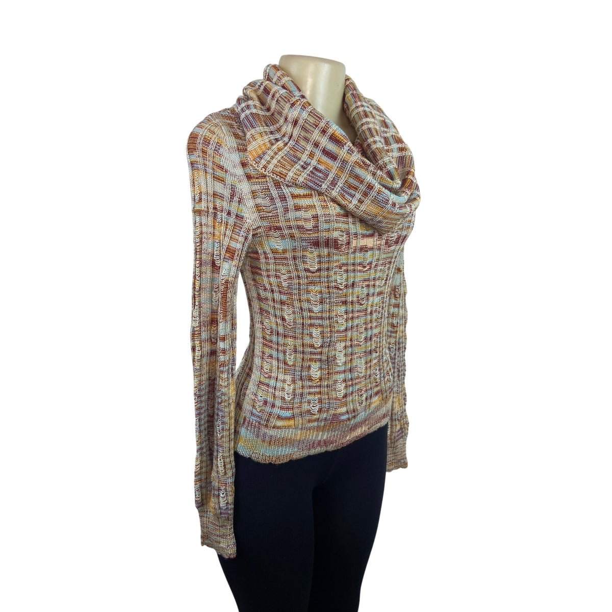 Missoni Womens Multicolor Knit Cowl Neck Long Sleeve Sweater Sz 6 - New
