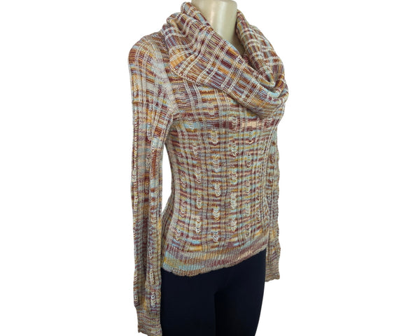 Missoni Womens Multicolor Knit Cowl Neck Long Sleeve Sweater Sz 6 - New