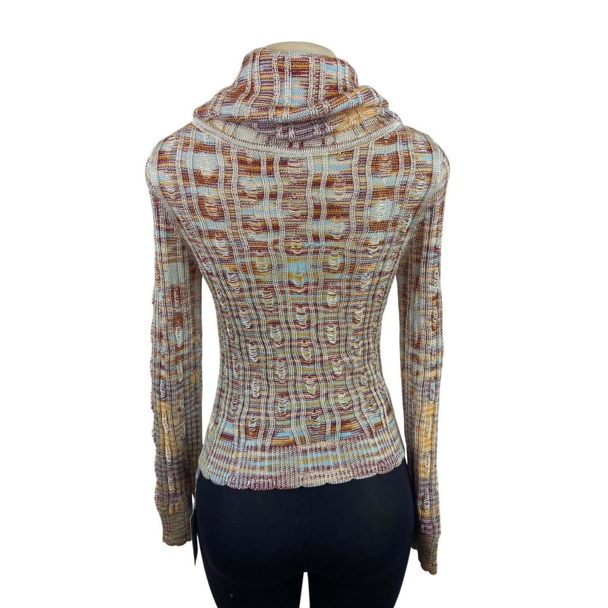 Missoni Womens Multicolor Knit Cowl Neck Long Sleeve Sweater Sz 6 - New