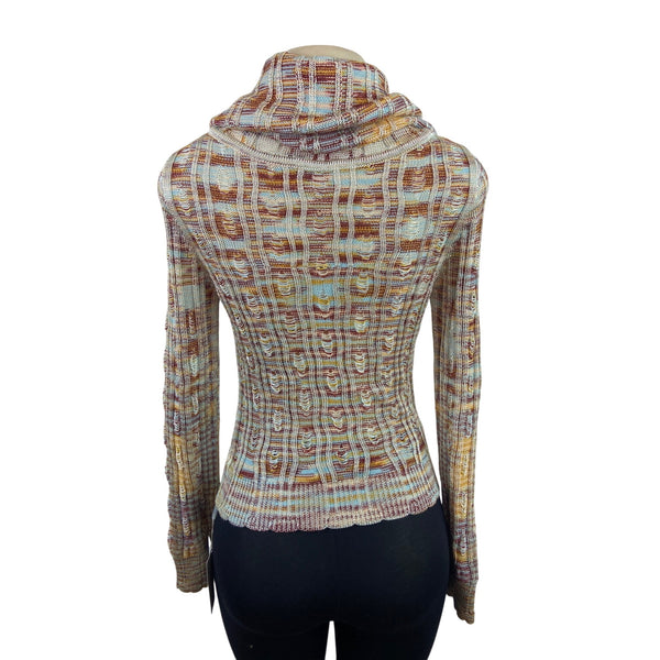 Missoni Womens Multicolor Knit Cowl Neck Long Sleeve Sweater Sz 6 - New