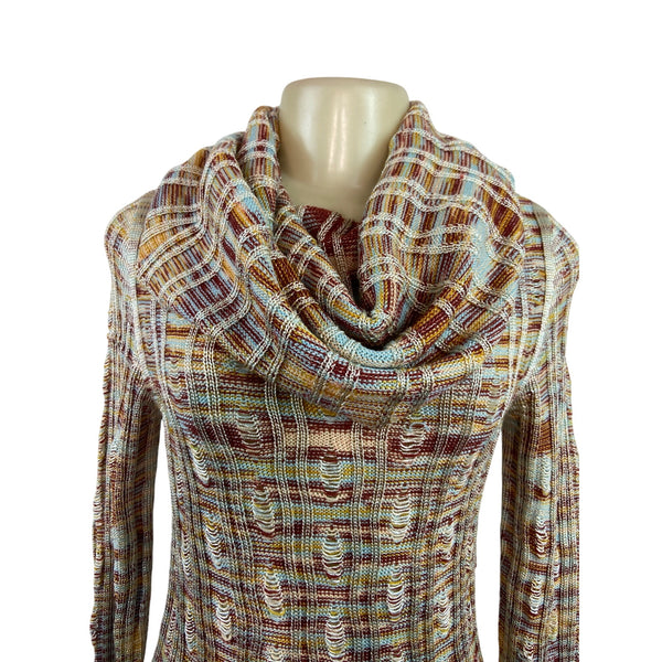 Missoni Womens Multicolor Knit Cowl Neck Long Sleeve Sweater Sz 6 - New