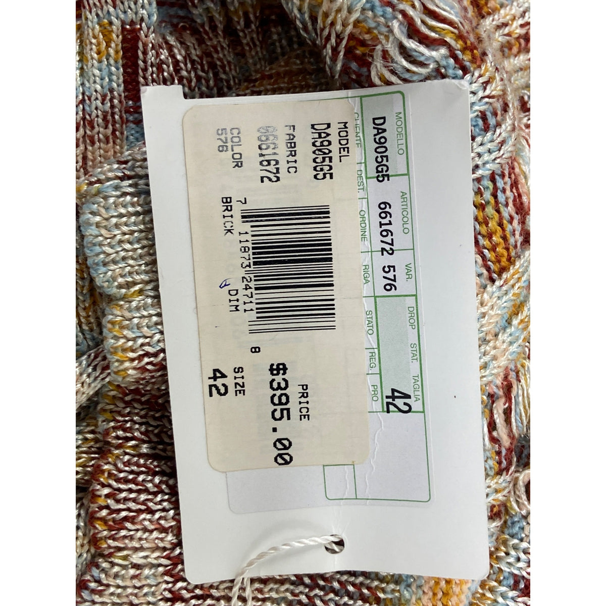 Missoni Womens Multicolor Knit Cowl Neck Long Sleeve Sweater Sz 6 - New