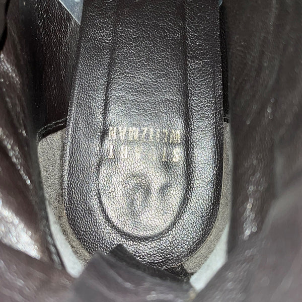 Stuart Weitzman Women’s Black Leather Back Zipper Heeled Ankle Boots Size 10M