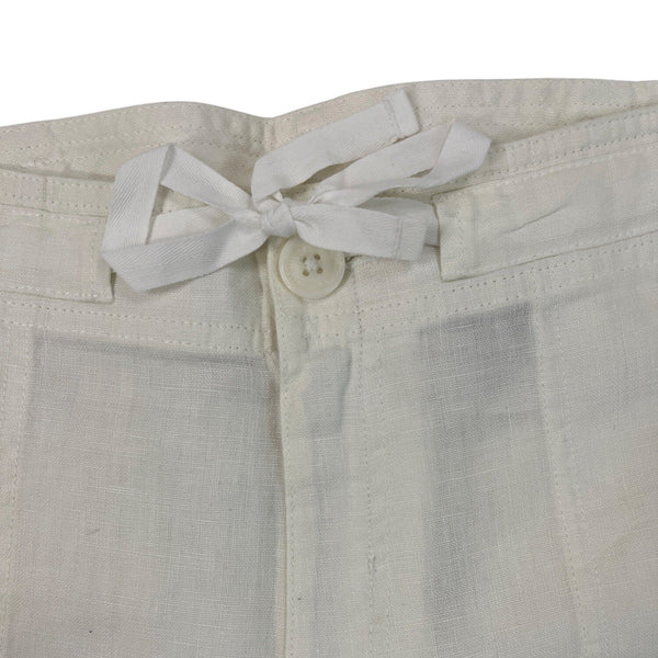 Eddie Bauer Womens White Wide and Linen Capri Pants Size 12 - NEW
