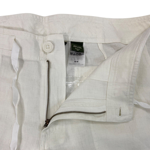 Eddie Bauer Womens White Wide and Linen Capri Pants Size 12 - NEW