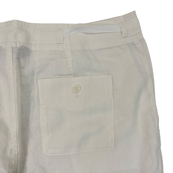 Eddie Bauer Womens White Wide and Linen Capri Pants Size 12 - NEW