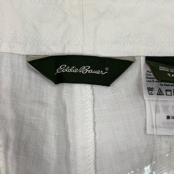 Eddie Bauer Womens White Wide and Linen Capri Pants Size 12 - NEW