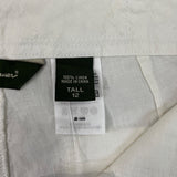 Eddie Bauer Womens White Wide and Linen Capri Pants Size 12 - NEW
