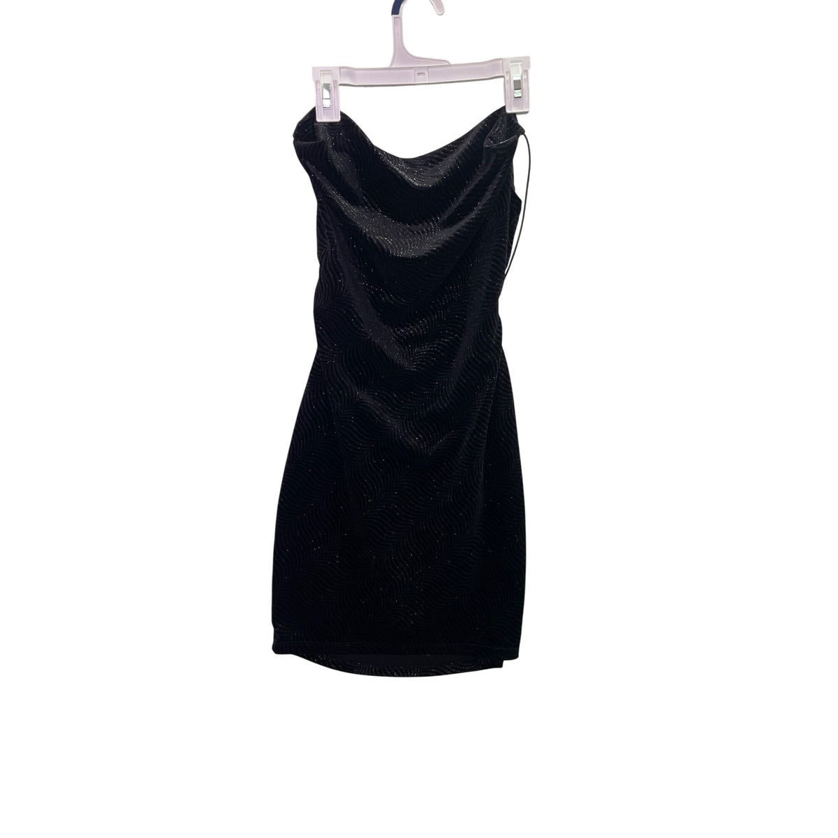 Windsor Womens Black Polyester Sleeveless Mini Dress With Glitter Design Size Medium