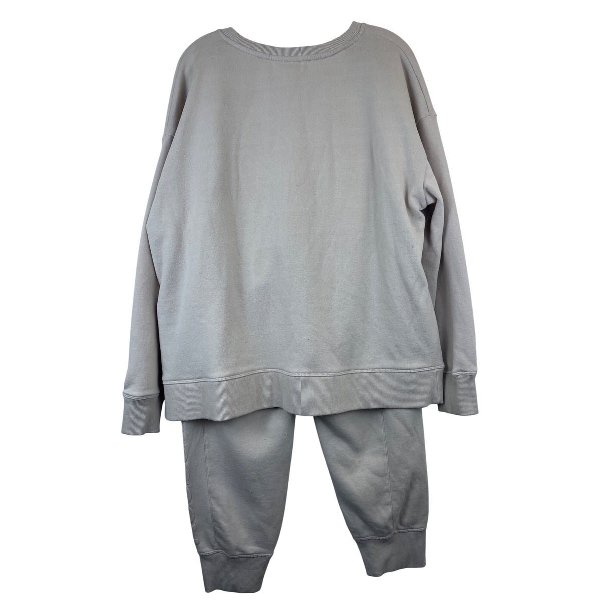 Reebok Womens Beige Cotton Blend Logo Sweatshirt & Jogger Set Size XL