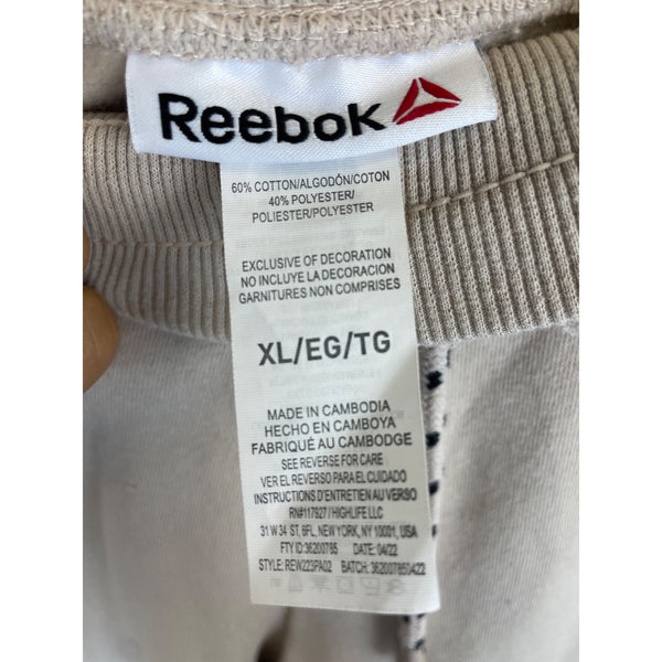 Reebok Womens Beige Cotton Blend Logo Sweatshirt & Jogger Set Size XL
