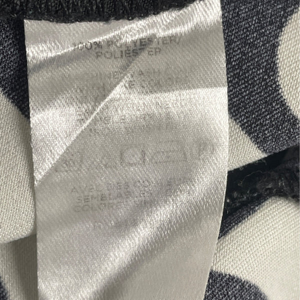 Loft Women’s Black White Polyester Wide-Leg Printed Pants Elastic Waist Sz XS