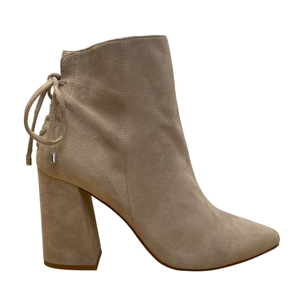 Chinese Laundry Womens Beige Suede Block Heel K Cavallari Ankle Boots Size 9.5