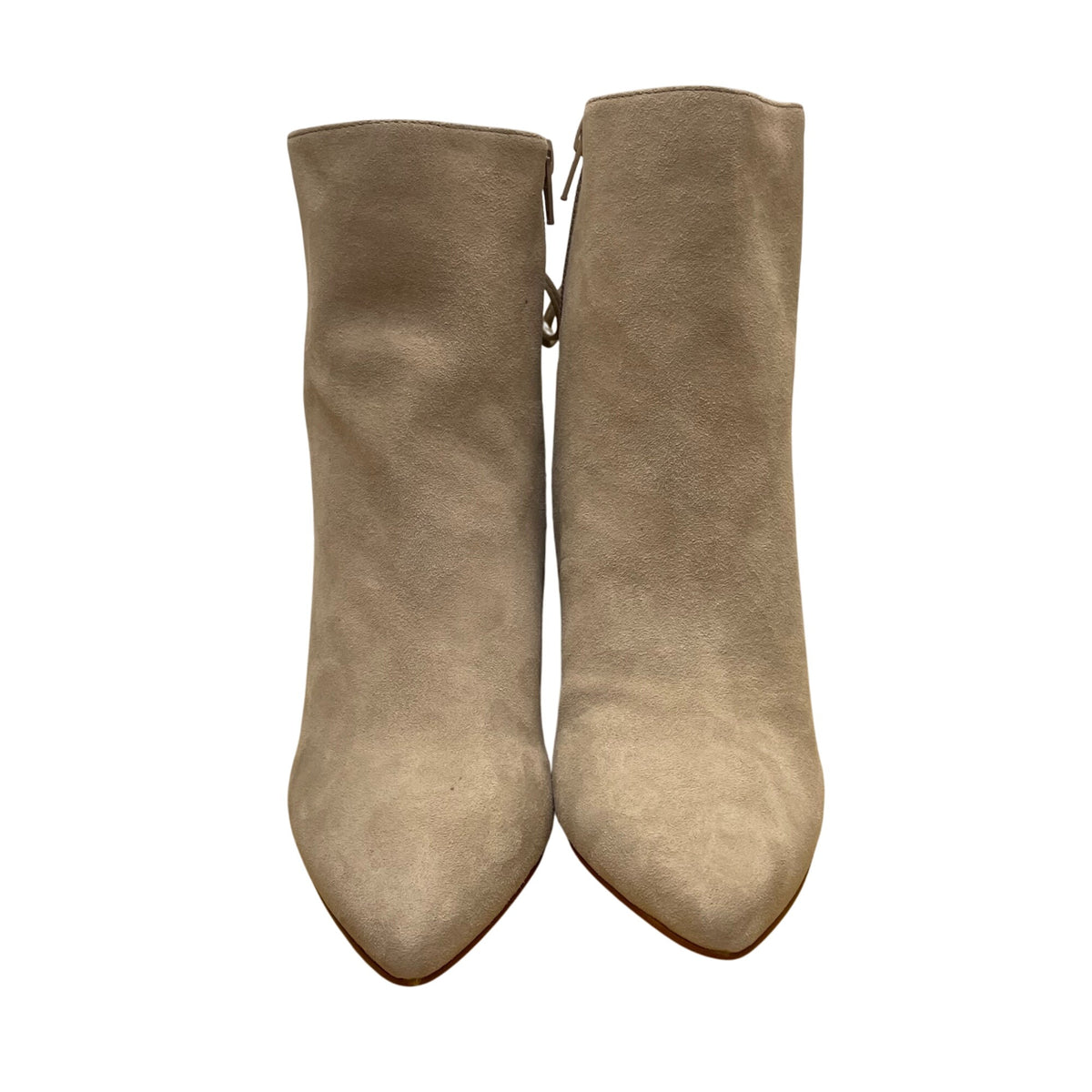 Chinese Laundry Womens Beige Suede Block Heel K Cavallari Ankle Boots Size 9.5