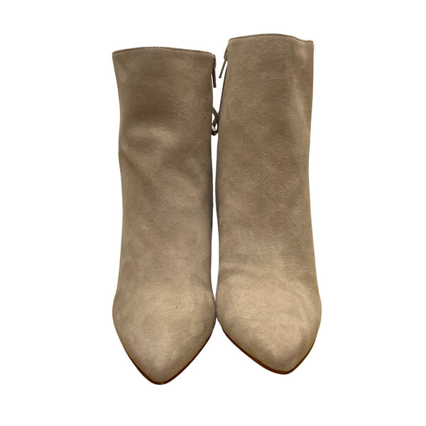 Chinese Laundry Womens Beige Suede Block Heel K Cavallari Ankle Boots Size 9.5