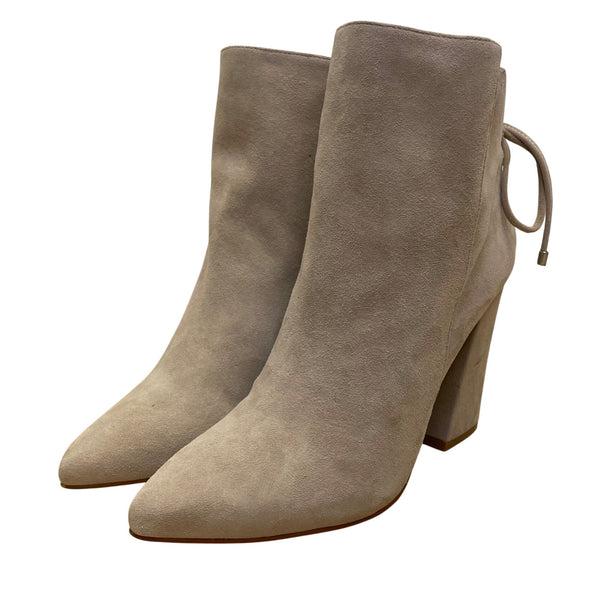 Chinese Laundry Womens Beige Suede Block Heel K Cavallari Ankle Boots Size 9.5