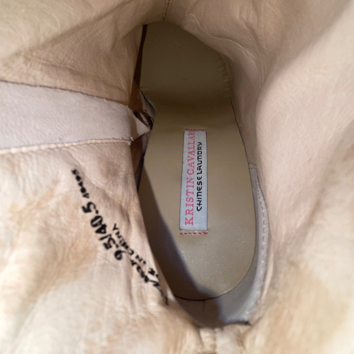 Chinese Laundry Womens Beige Suede Block Heel K Cavallari Ankle Boots Size 9.5