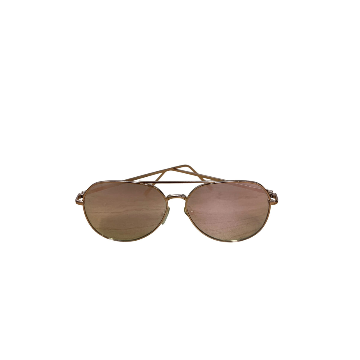 Gold Unisex Pink Aviator Sunglasses Sleek Frame Rose-Tinted Lenses Lightweight Design