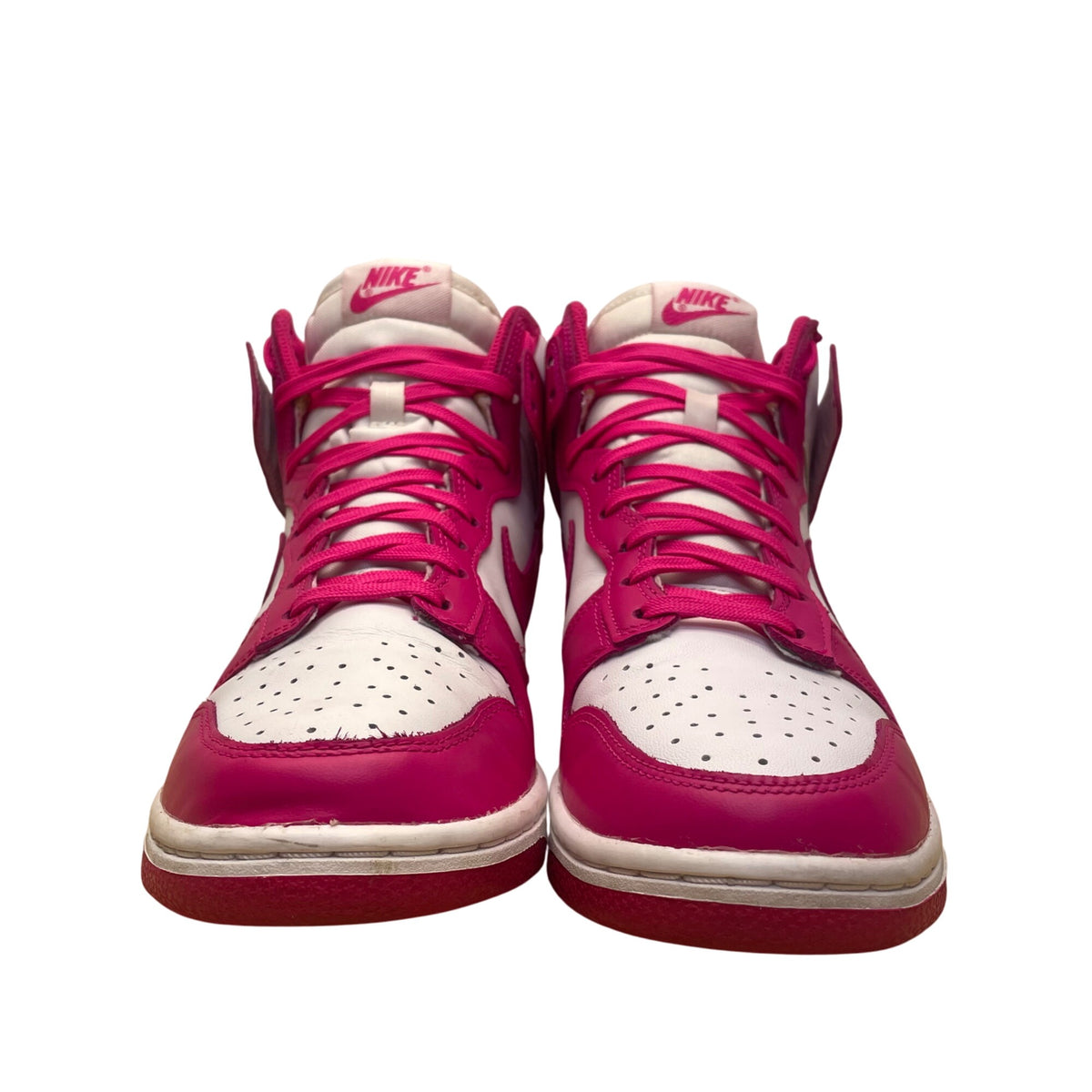 Nike Women’s Pink Prime White Leather Dunk High-Top Sneakers Size 7.5