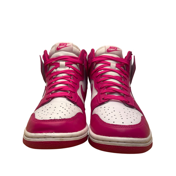 Nike Women’s Pink Prime White Leather Dunk High-Top Sneakers Size 7.5
