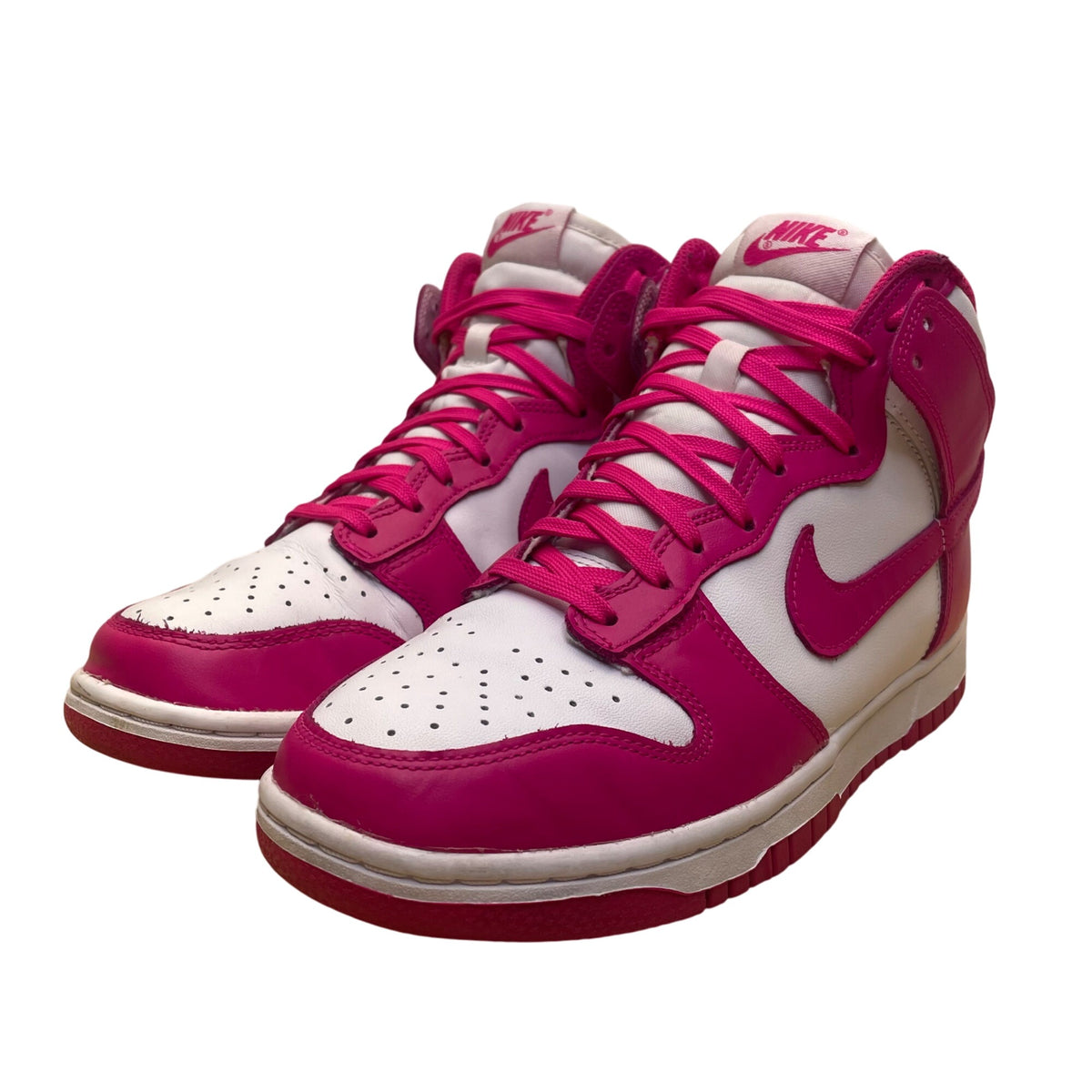 Nike Women’s Pink Prime White Leather Dunk High-Top Sneakers Size 7.5
