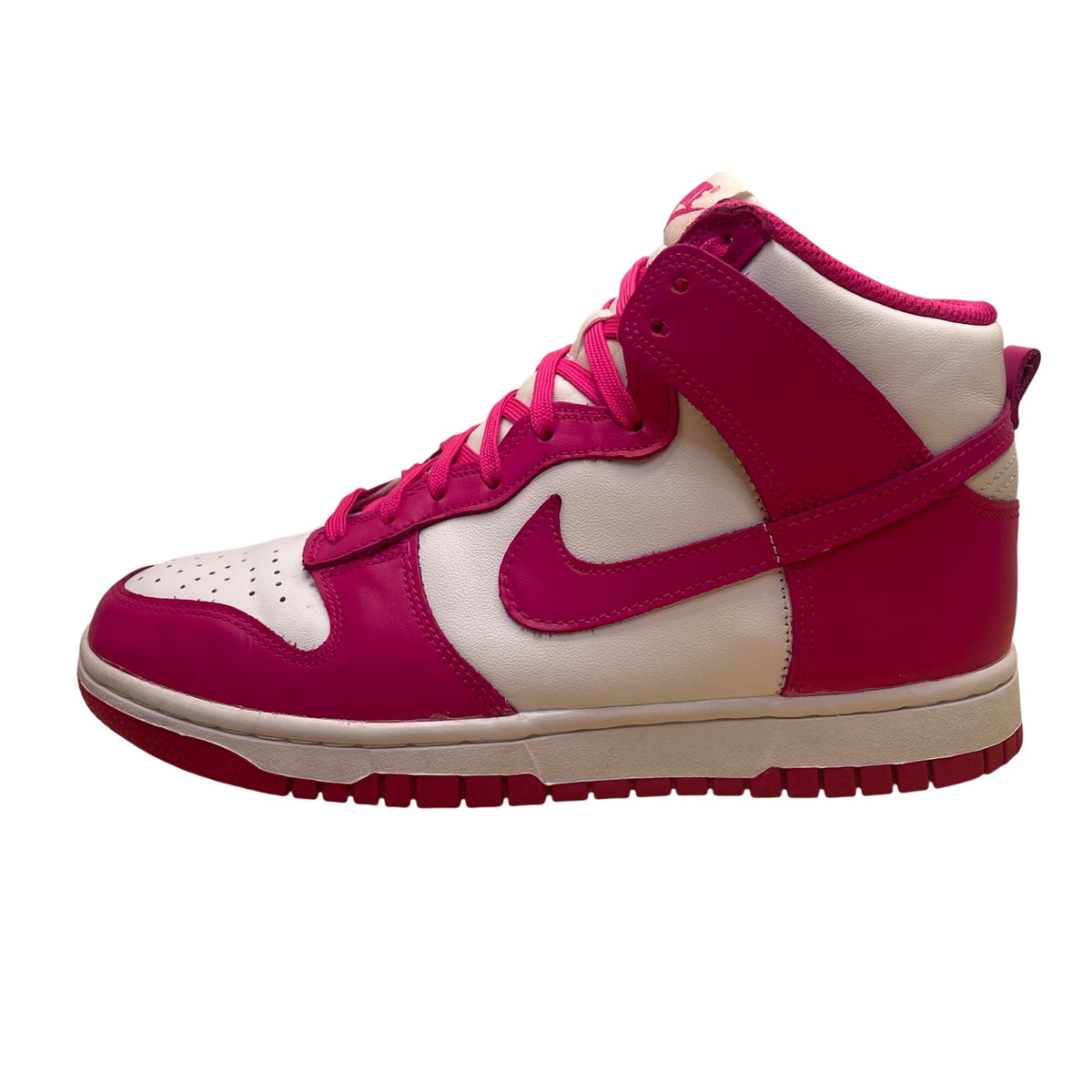 Nike Women’s Pink Prime White Leather Dunk High-Top Sneakers Size 7.5