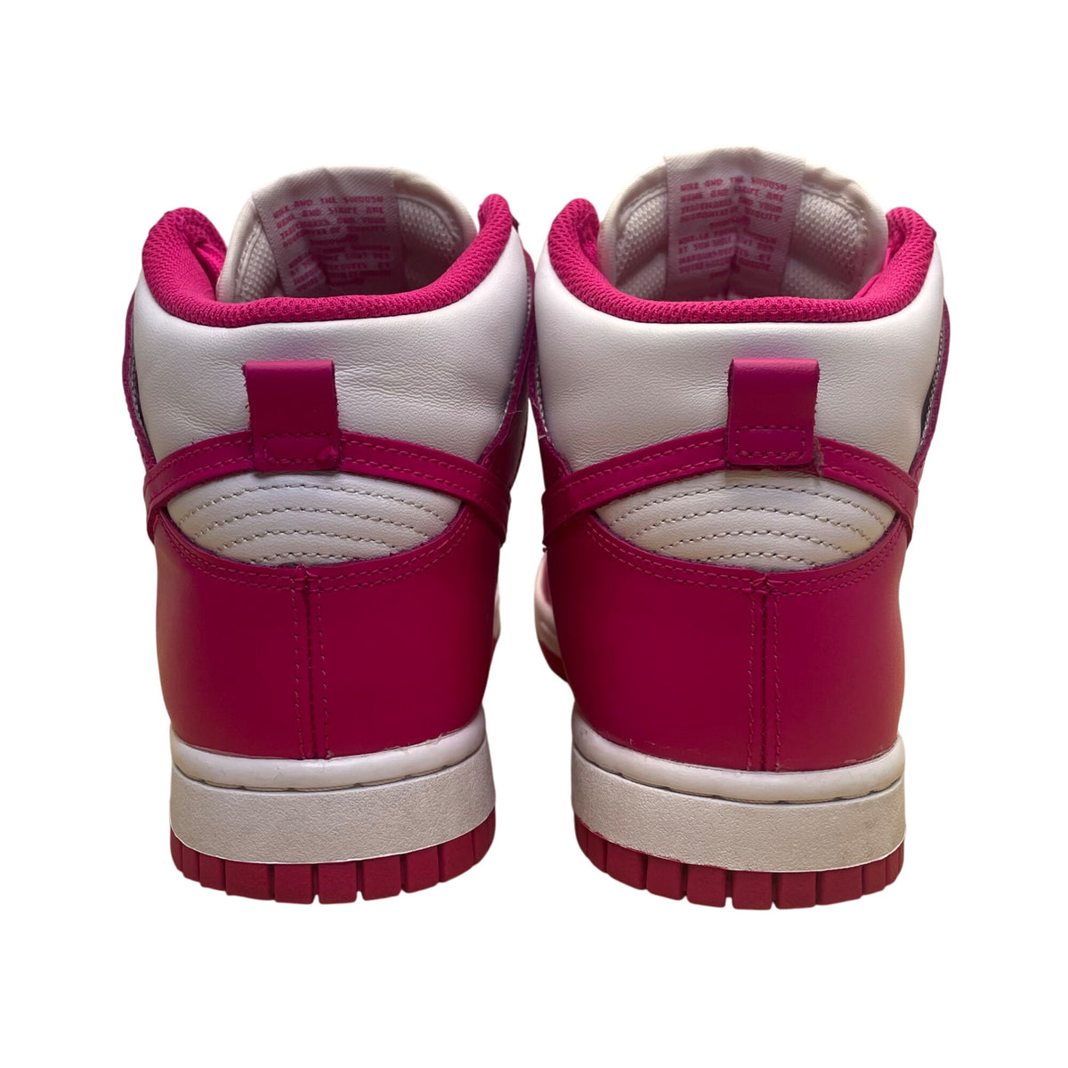 Nike Women’s Pink Prime White Leather Dunk High-Top Sneakers Size 7.5