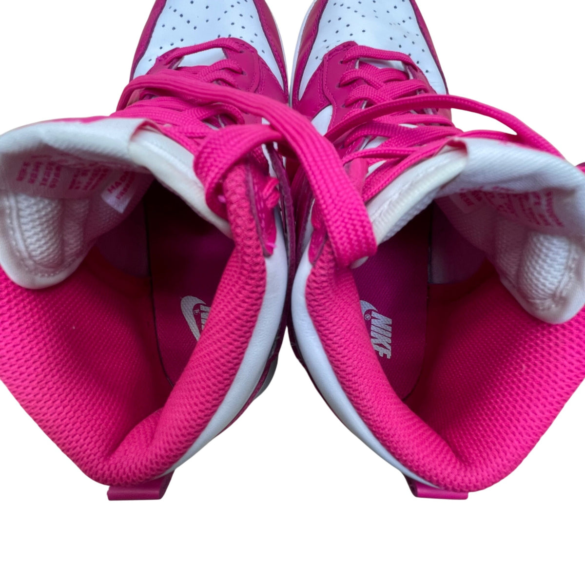 Nike Women’s Pink Prime White Leather Dunk High-Top Sneakers Size 7.5