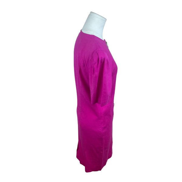 Vintage Positive Attitude Womens Magenta Short Sleeve Dress Sz 3/4