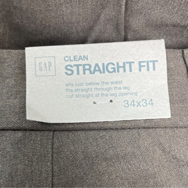 Gap Mens Brown Tailored Straight Fit Dress Pants Size 34x34 - NWT