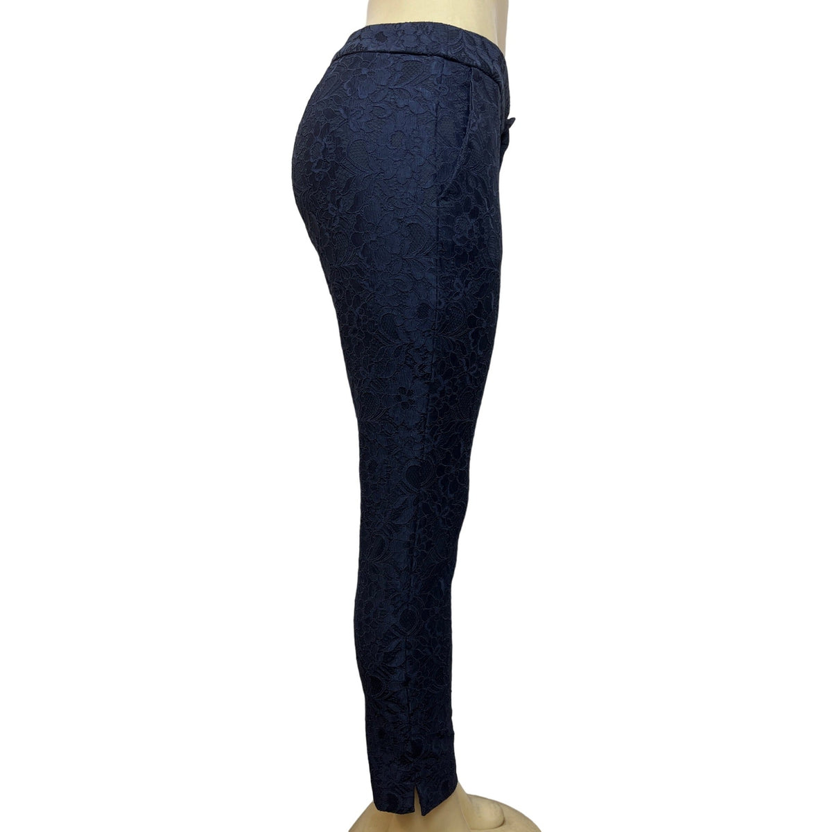 Banana Republic Women's Dark Blue Flower Print Pants With Outer Pockets Sz 2