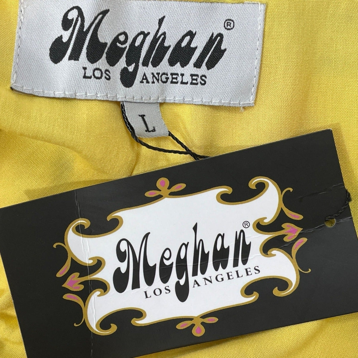 Meghan Los Angeles Women Yellow Floral Maxi Dress With Bell Sleeves Sz L - New
