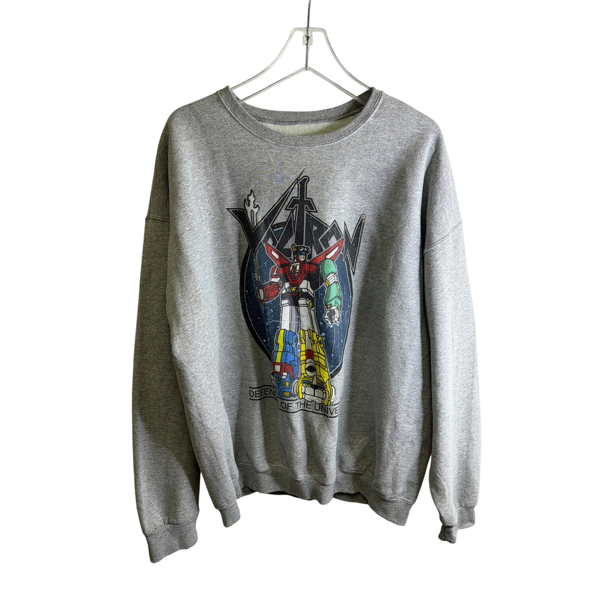 Voltron Mens Gray Cotton Sweatshirt Defenders Of The Universe Graphic Crewneck Size L