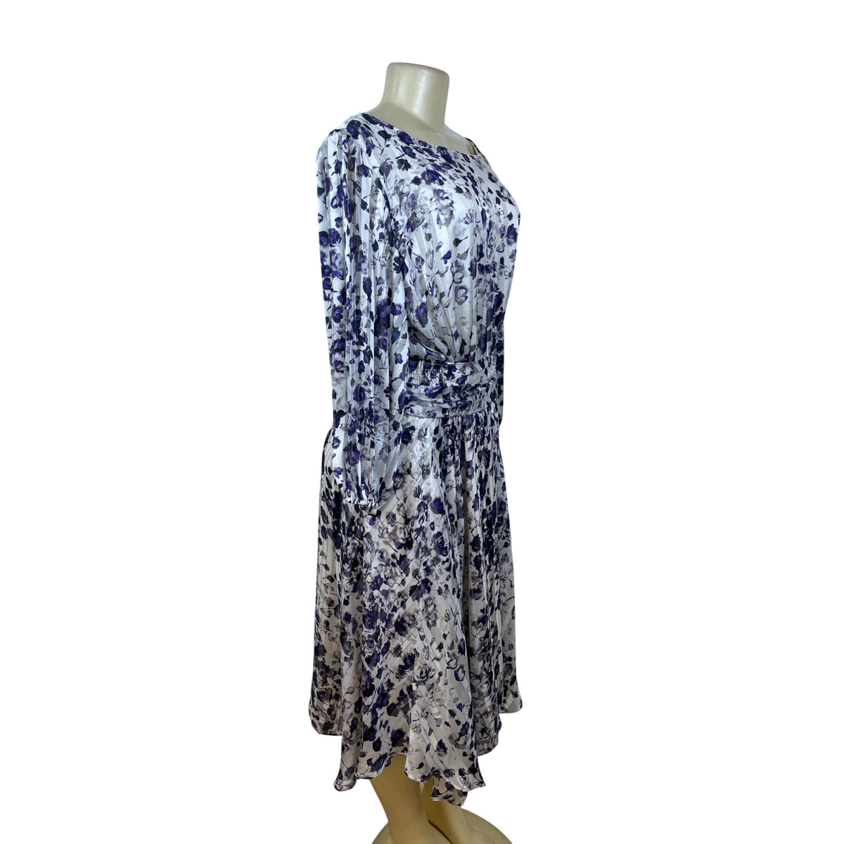 Lane Bryant Floral Pleated Midi Dress Women’s Purple & White Sz 18 - New