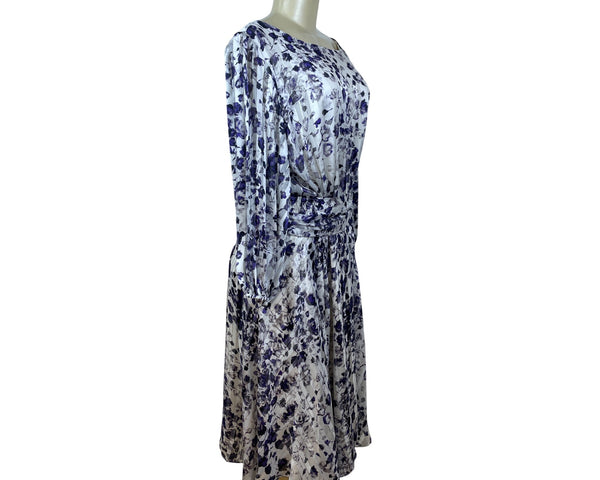 Lane Bryant Floral Pleated Midi Dress Women’s Purple & White Sz 18 - New