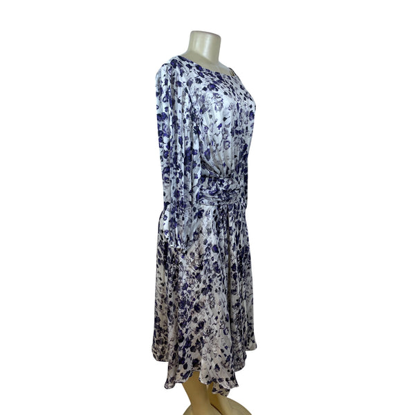 Lane Bryant Floral Pleated Midi Dress Women’s Purple & White Sz 18 - New