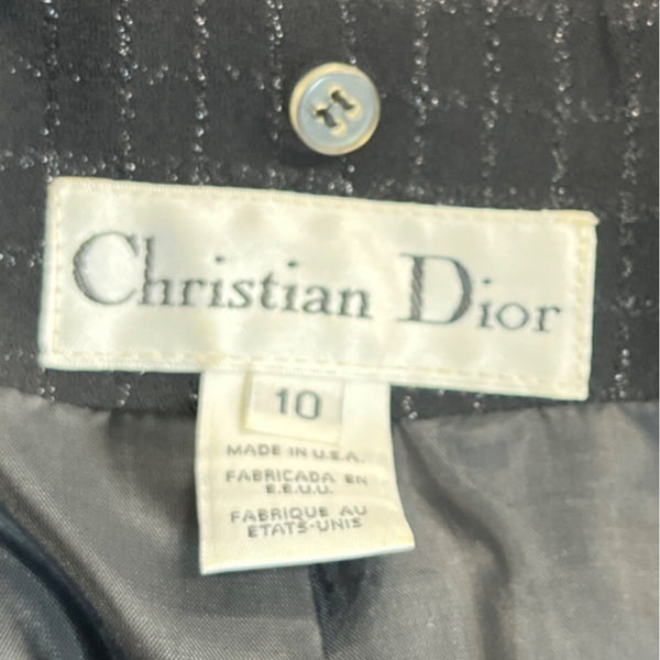 Christian Dior Women's Black 4 Button Up Closure With Removable Collar Blazer 10