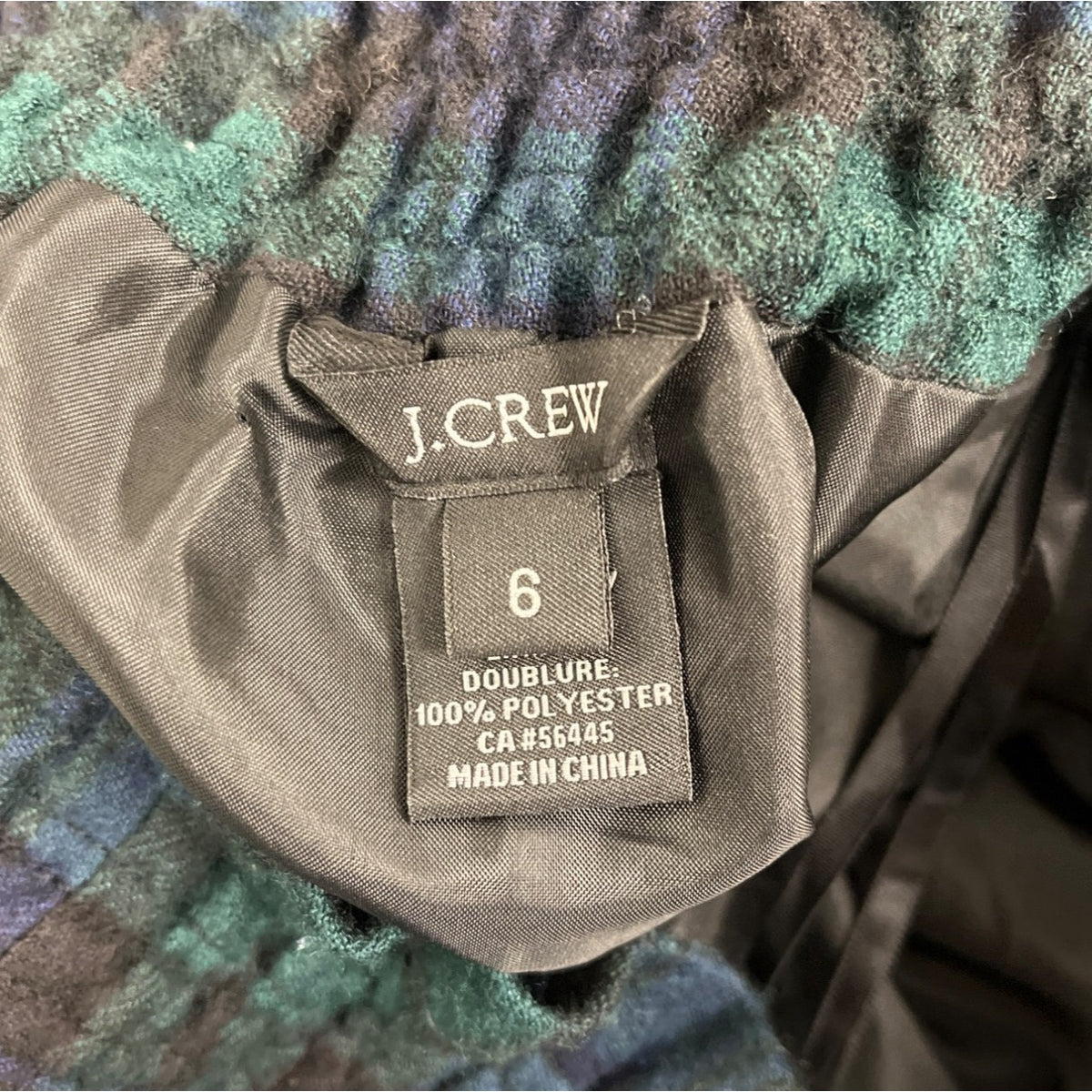 J.Crew Women's Blue & Green A-Line Plaid Mini Skirt Sz 6