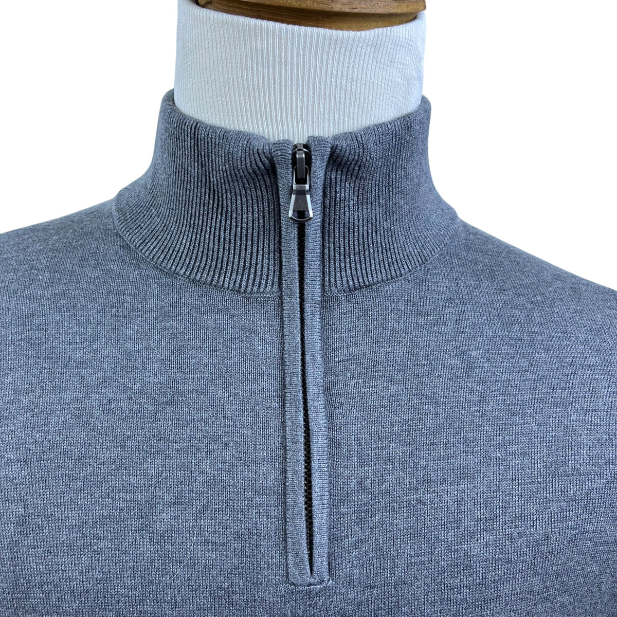 Lands End Grey Men's Half Zip Sweater Warm Lightweight Quarter Zip Size M