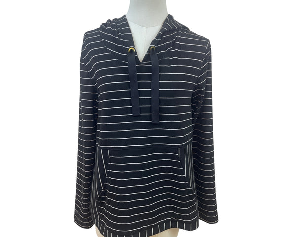 Chicos Zenergy Women’s Stripe Hoodie Black/White Pullover Size 0 US (4/6)
