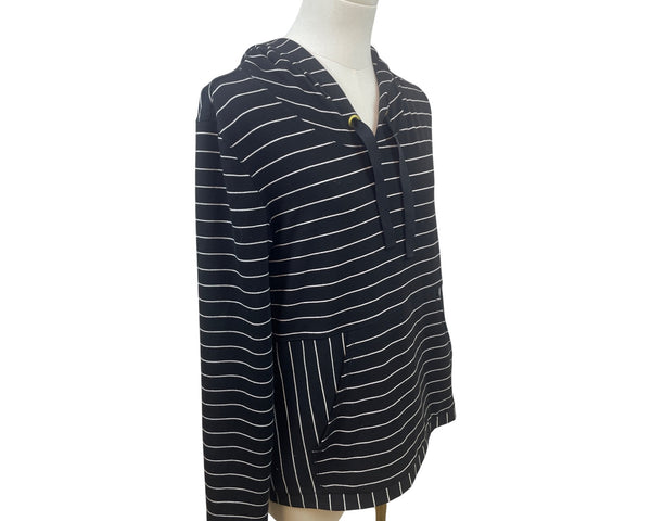 Chicos Zenergy Women’s Stripe Hoodie Black/White Pullover Size 0 US (4/6)