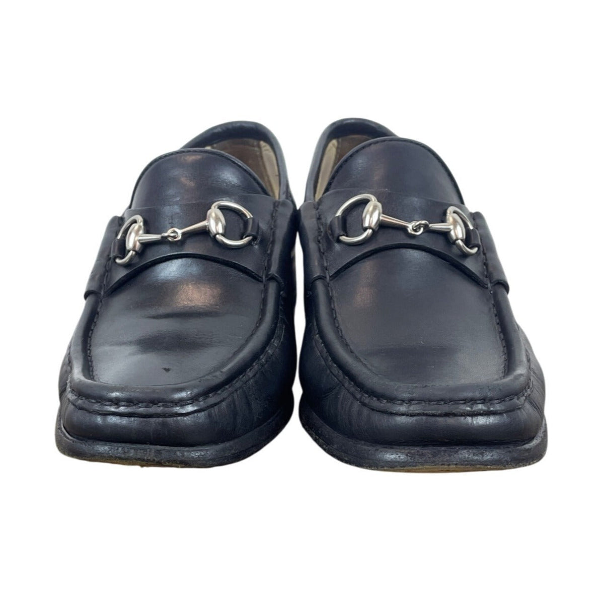 Vtg Gucci Black Leather Mocassino Pelle Mors Vit Bulgaro Horsebit Loafers Sz 6B