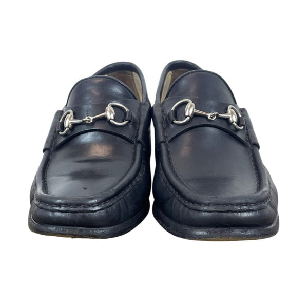 Vtg Gucci Black Leather Mocassino Pelle Mors Vit Bulgaro Horsebit Loafers Sz 6B