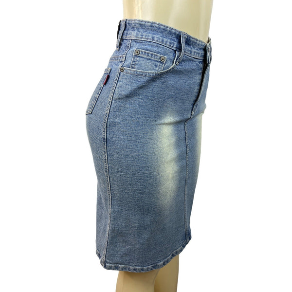Disinu Jeans Women's Blue Denim Pencil Skirt Sz 27 (EUR 36)