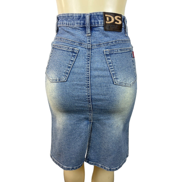 Disinu Jeans Women's Blue Denim Pencil Skirt Sz 27 (EUR 36)